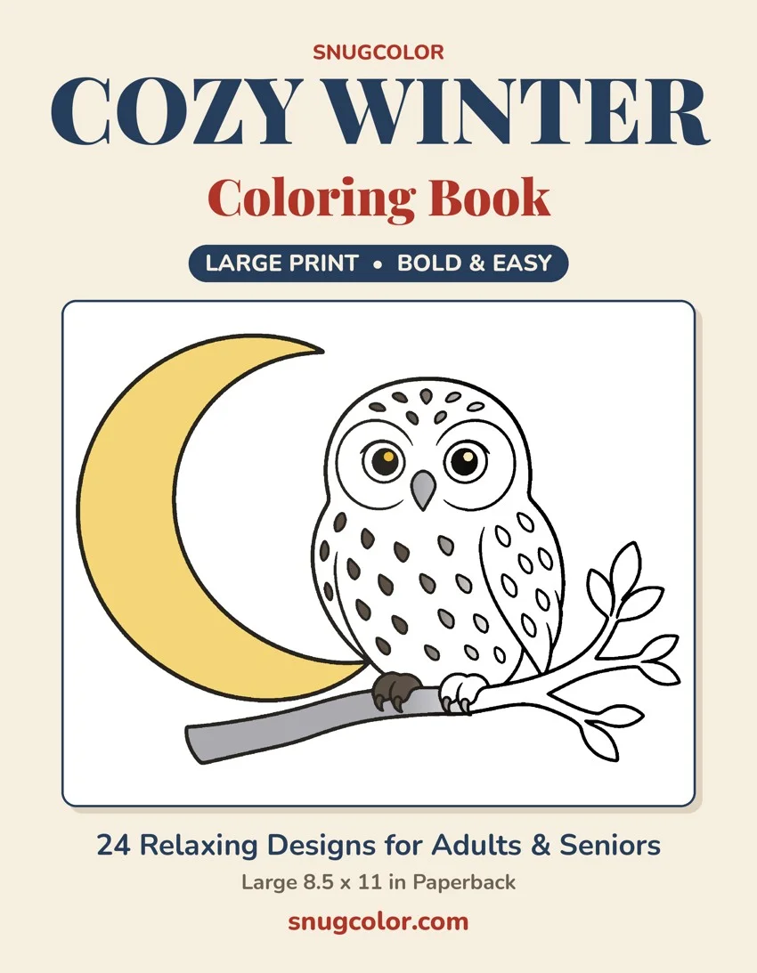 Cozy Winter Large Print Coloring Book cover