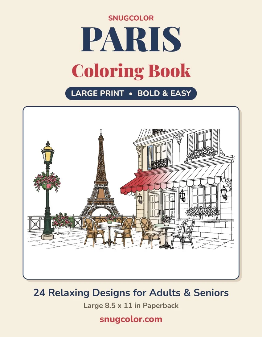 Paris Large Print Coloring Book cover
