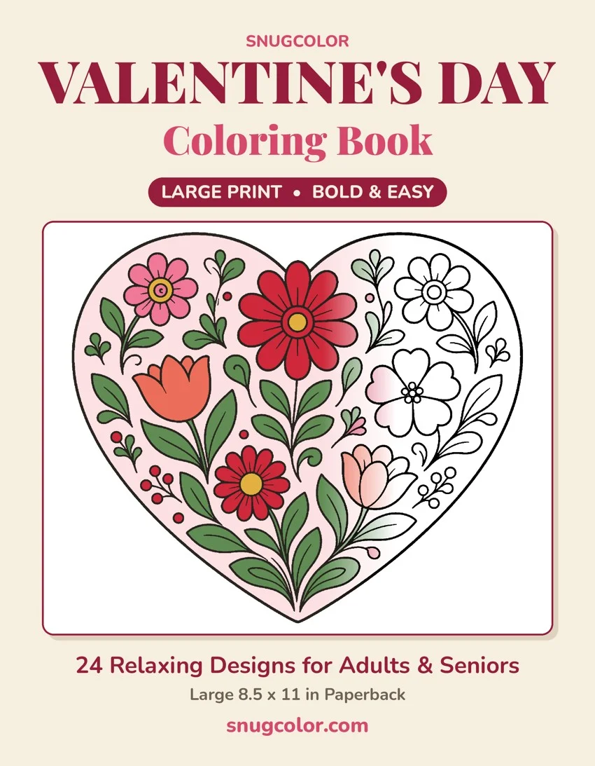 Valentine's Day Large Print Coloring Book cover