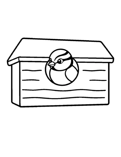 Blue Tit Coloring Page: free printable line art