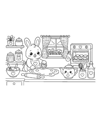Sample page from Cozy Cute Animals Large Print Coloring Book