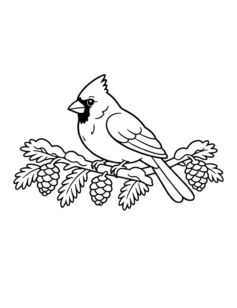 Page from Backyard Birds Large Print Coloring Book