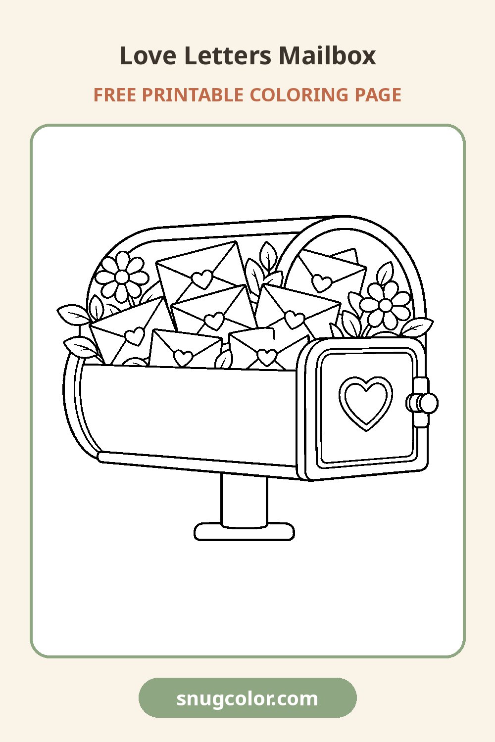 Love Letters Mailbox Coloring Page Pinterest pin