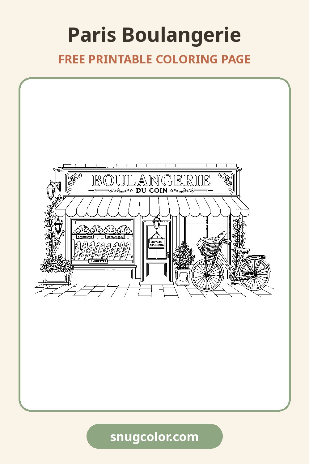 Paris Boulangerie Coloring Page Pinterest pin
