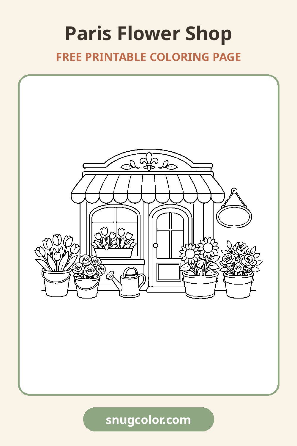Paris Flower Shop Coloring Page Pinterest pin