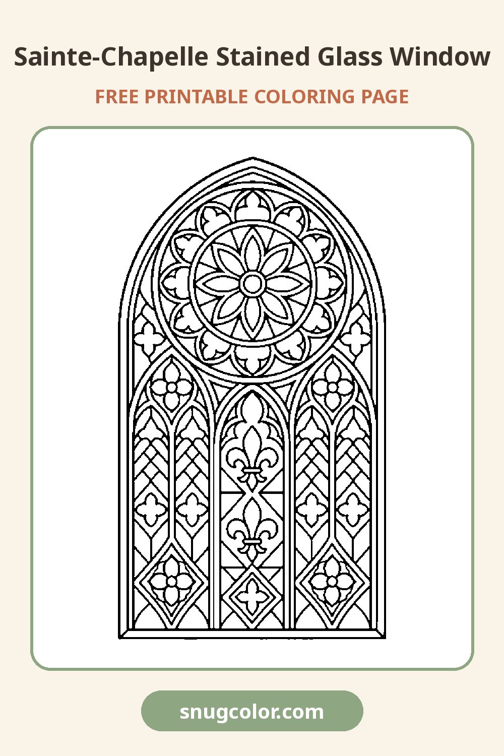 Sainte-Chapelle Stained Glass Window Coloring Page Pinterest pin