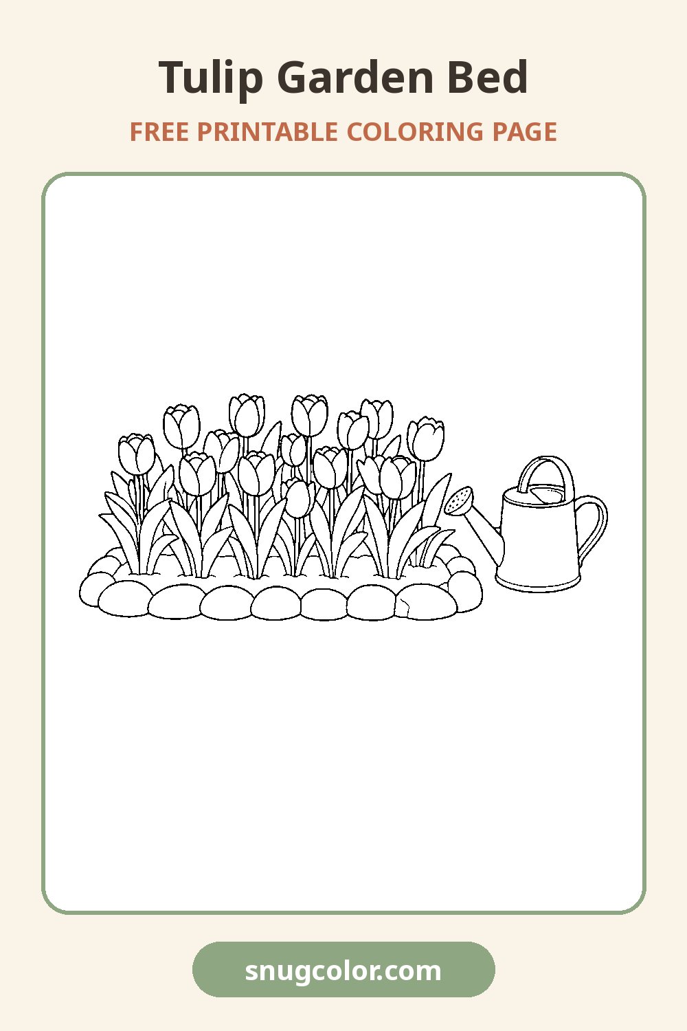 Tulip Garden Bed Coloring Page Pinterest pin